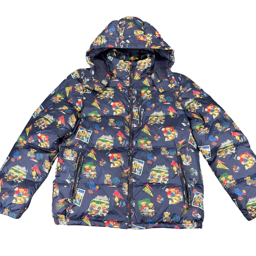Polo Ralph Lauren Kids Polo Bear Academy Puffer Jacket Navy Blue XL 18-20 NWT